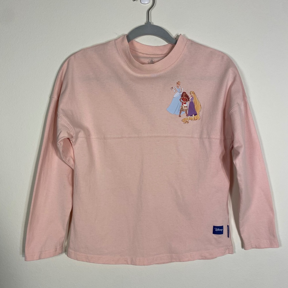 DISNEY Kids Princess Spirit Jersey Pullover L(11/12) Pink Sparkly Puff Print - Picture 3 of 11